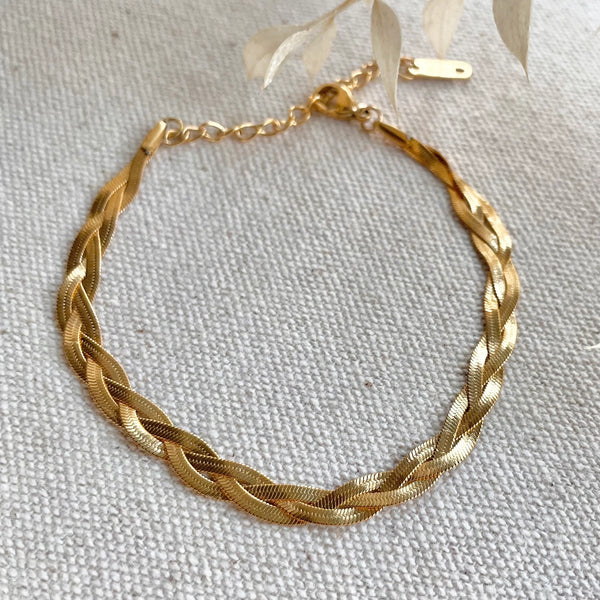 Gold braided bracelet