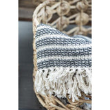 Charcoal Striped Throw