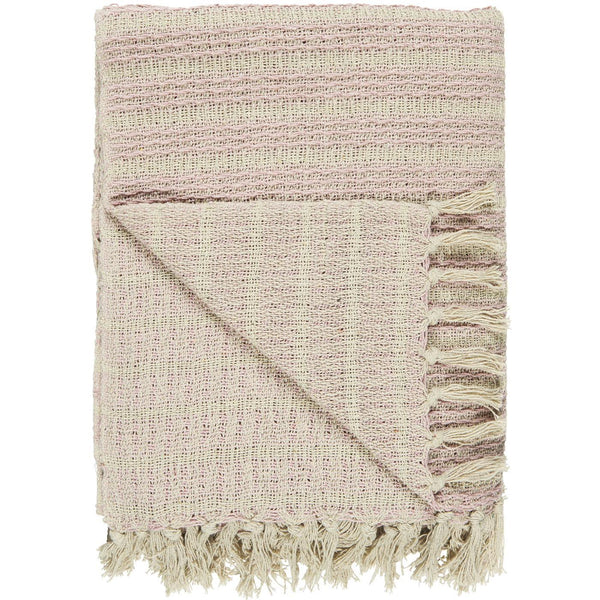 Pale Pink Striped Throw