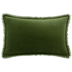 fara eucalyptus velvet fringed cushion
