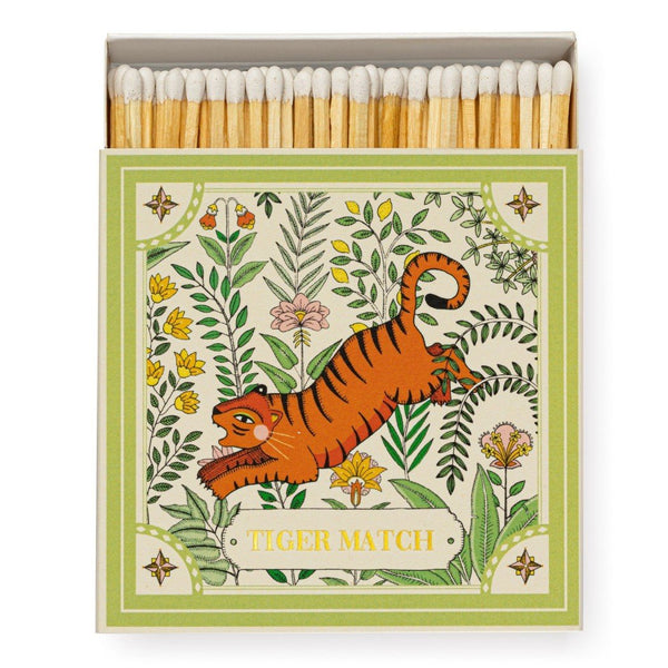 Green Tiger Letterpress Design Luxury Matches
