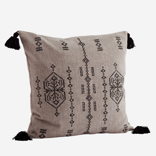 embroidered tassel cushion