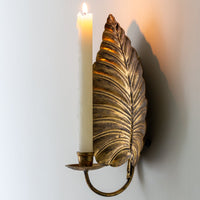 Golden Leaf Candle Sconce