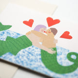 Smooching Mermaids Card
