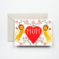 mum lion heart card